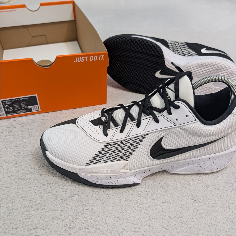 NEW!‎ Size 13-Nike Air Zoom GT Cut Academy White Black Men's Shoes FB2599 103